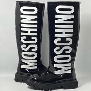 Moschino Knee-High Logo Boots size 36